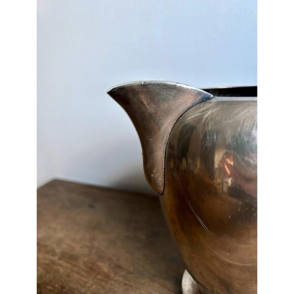 Vintage Silver Plated Pitcher with Patina | | Farmhouse Decorative Vase - Picture 6 of 8